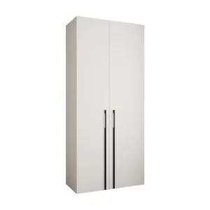 Armoire à portes battantes Como 3 245,5/110/50 2 portes (blanc/noir) Couleur assortie au bureau
