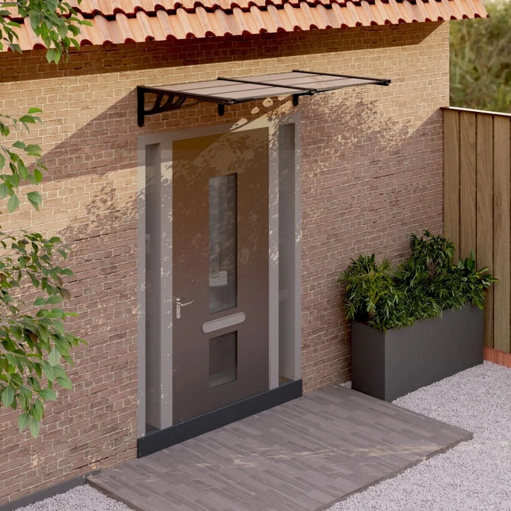 Auvent de porte noir 152,5x90 cm lexan