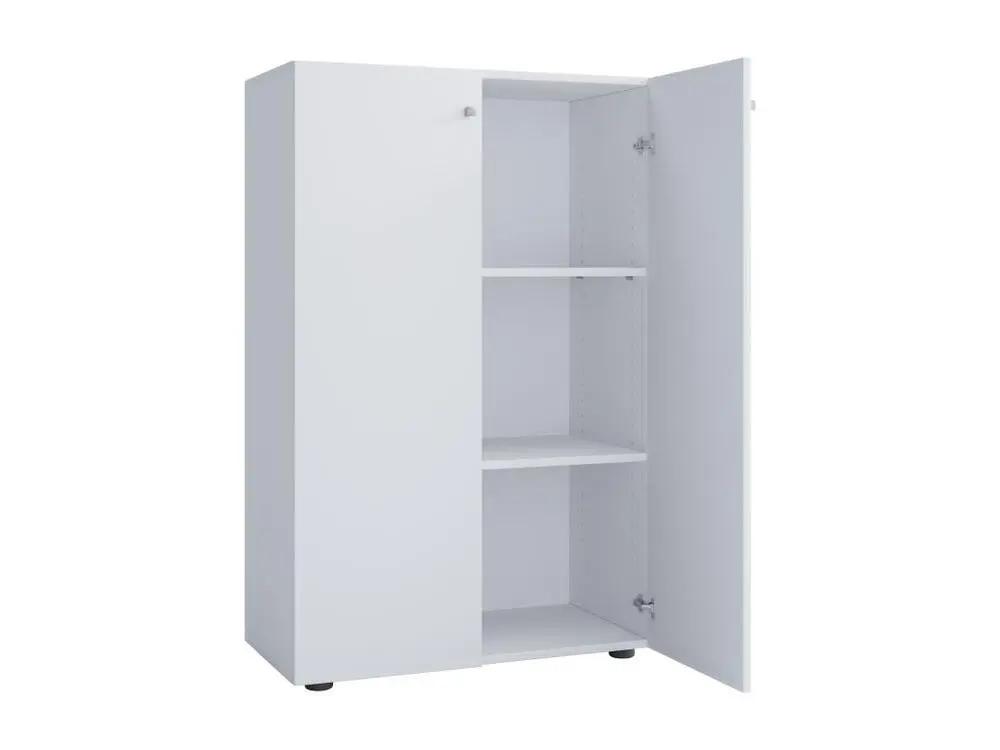Bloc-notes mural Lona Armoire universelle de bureau, commode de bureau, armoire haute, 2 portes, blanc.