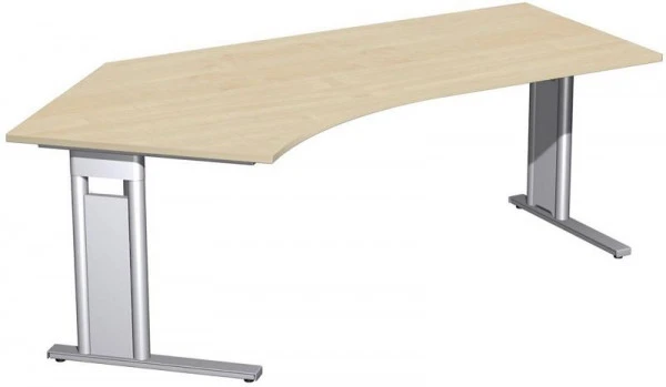 bureau geramöbel 135° gauche rigide panneau de base C en option 2166x1130x720 érable/argent N-648315-AS se procurer à bas...