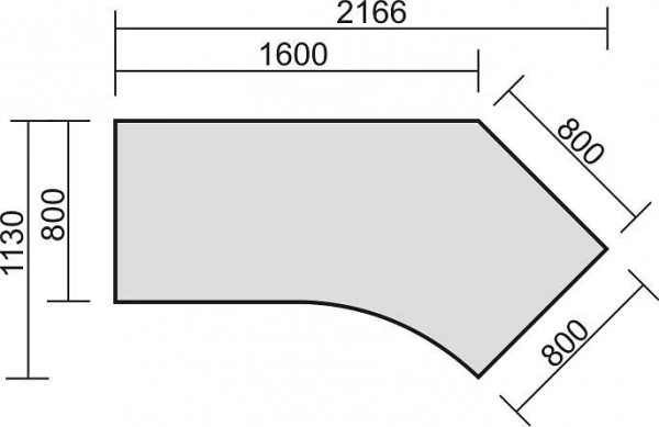 bureau geramöbel 135° gauche rigide panneau de base C en option 2166x1130x720 érable/argent N-648315-AS se procurer à bas...