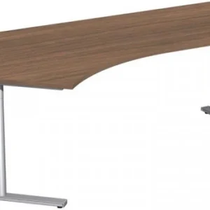bureau geramöbel 135° gauche rigide panneau de base C en option 2166x1130x720 noyer/argent N-648315-NS acquérir à bas prix