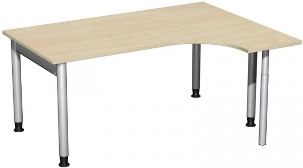 Bureau PC geramöbel droit réglable en hauteur 1600x1200x680-820 érable/argent N-657307-AS choisir à bas prix pour Espace r...