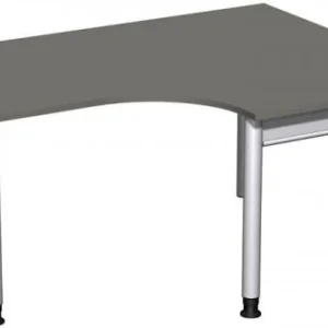 Bureau PC geramöbel droit réglable en hauteur 1600x1200x680-820 graphite/argent N-657319-GS commander à bas prix