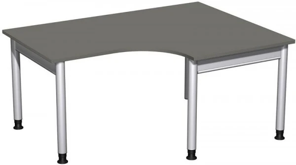 Bureau PC geramöbel droit réglable en hauteur 1600x1200x680-820 graphite/argent N-657319-GS commander à bas prix