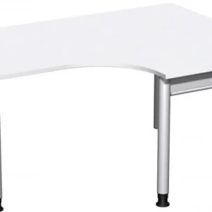 Bureau PC geramöbel droit réglable en hauteur 1600x1200x680-820 blanc/argent N-657319-WS se procurer à bas prix