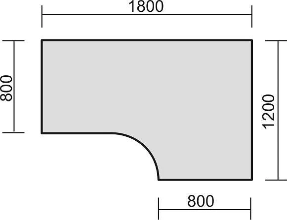 Bureau PC geramöbel droit réglable en hauteur couvre-pied en C en option 1800x1200x680-820 blanc/argent N-647309-WS se fou...