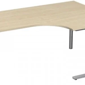 Bureau PC geramöbel à droite réglable en hauteur panneau de pied C en option 1800x1200x680-820 érable/argent N-647309-AS s...