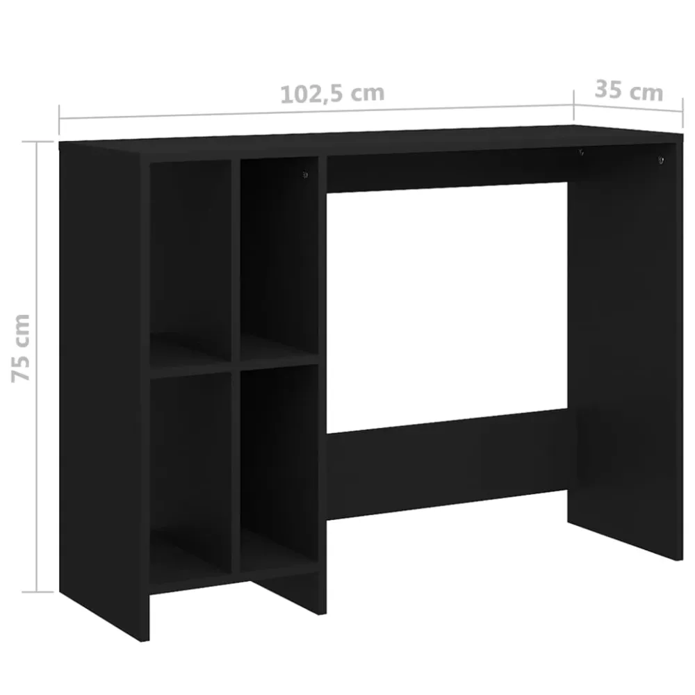 Bureau table poste de travail meuble d'ordinateur informatique étude d'ordinateur léger et mobile bois d'ingénierie noir 0...