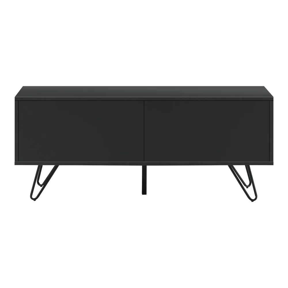 Commode stylée meuble de rangement pratique à 2 portes 47 x 110 x 30 cm noir 03_0006823