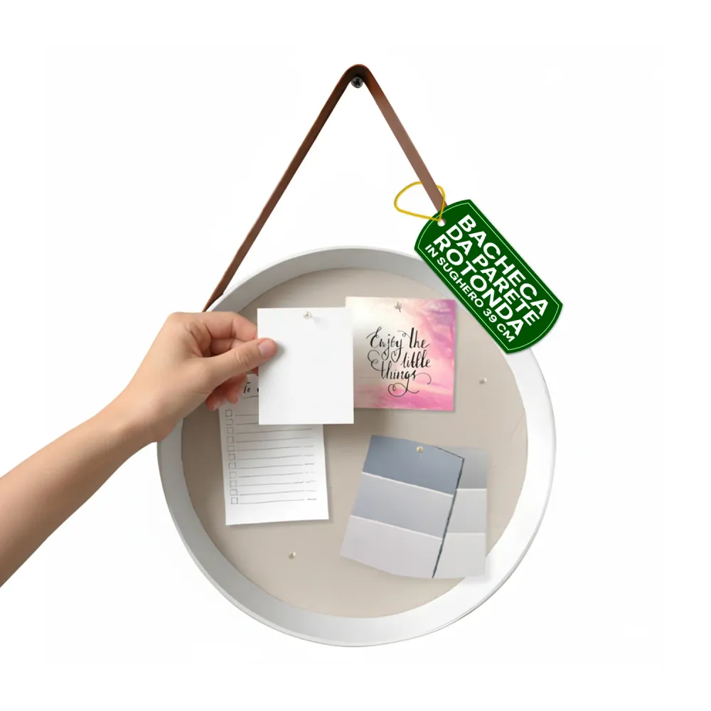 Élégant Design Ergonomique Bacheca Sughero da Parete – Diametro 39 cm con Design Moderno