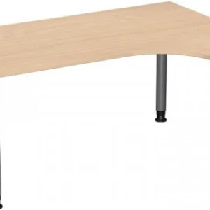 Élégant Design Ergonomique Bureau PC geramöbel droit réglable en hauteur 1600x1200x680-820 hêtre/argent N-657307-BS magasi...