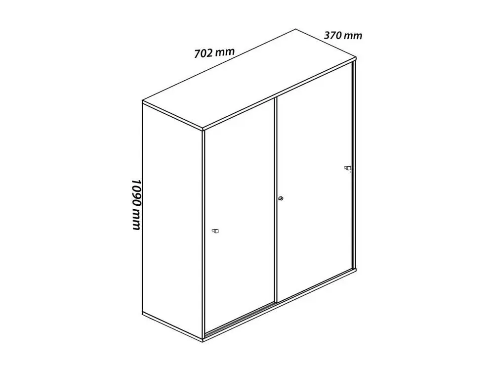 Lona XL Armoire de bureau avec 2 portes coulissantes et serrure, imitation chêne Sonoma. | Livraison Rapide