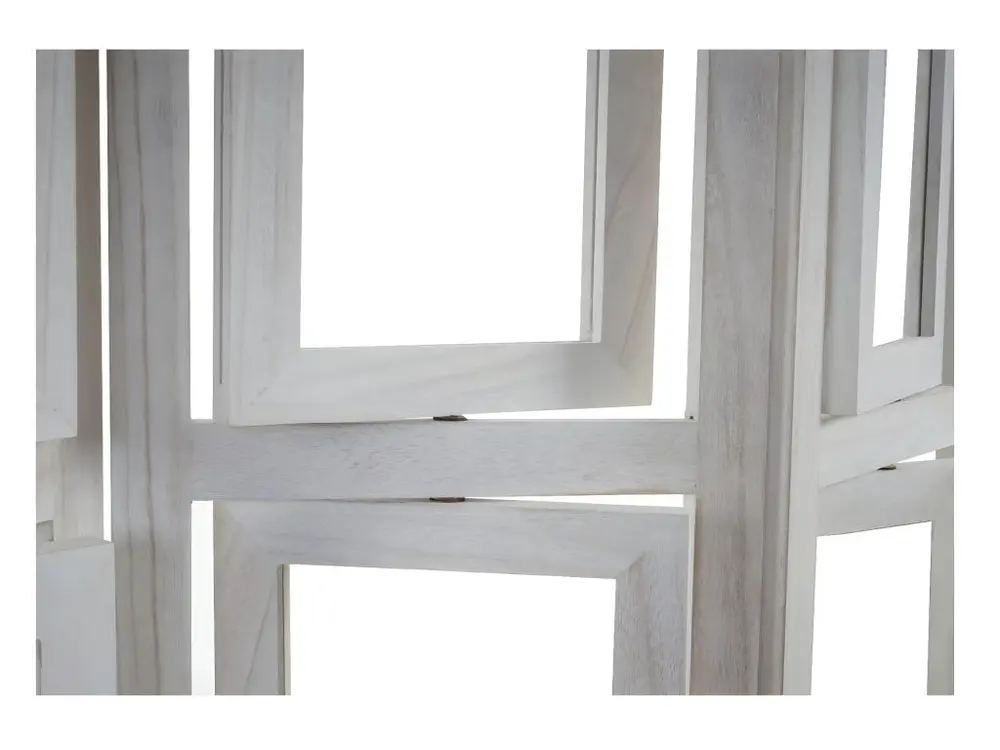 Organisateur de tiroir Paravent 4 panneaux blanc en bois avec porte photos 160x125cm PAR04030