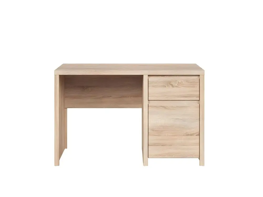 Plateau de bureau Bureau KASPIAN style industriel mélaminé chêne naturel 1 tiroir 1 porte