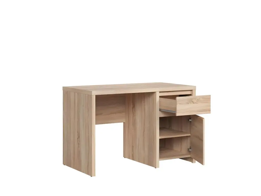 Plateau de bureau Bureau KASPIAN style industriel mélaminé chêne naturel 1 tiroir 1 porte