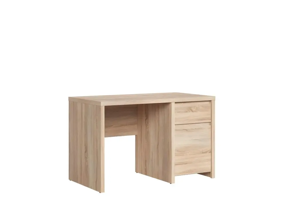 Plateau de bureau Bureau KASPIAN style industriel mélaminé chêne naturel 1 tiroir 1 porte