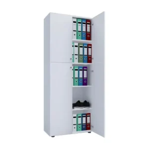 Plateau de bureau Lona Armoire de bureau, 4 portes, blanc.