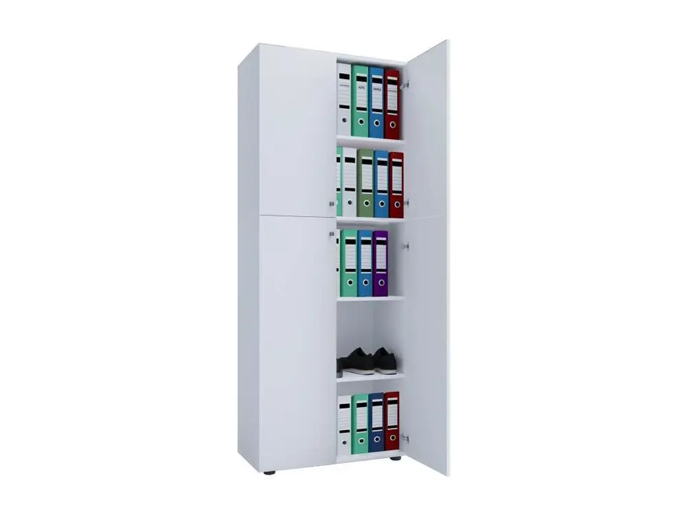 Plateau de bureau Lona Armoire de bureau, 4 portes, blanc.