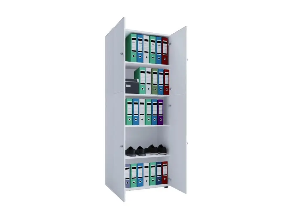 Plateau de bureau Lona Armoire de bureau, 4 portes, blanc.