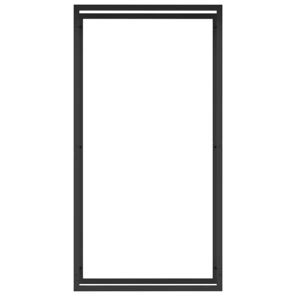 Portant de bois de chauffage mat 80 x 28 x 154 cm acier noir 02_0043751