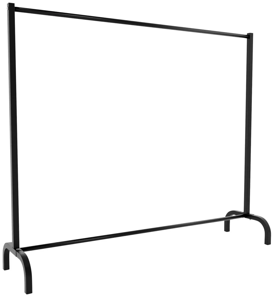 Portant à vêtements solide en métal noir – style industriel sans roulettes 150x38x120 cm 10_0008985
