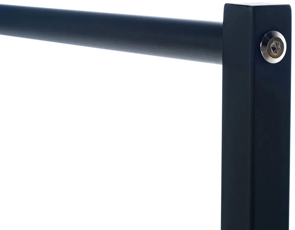 Portant à vêtements solide en métal noir – style industriel sans roulettes 150x38x120 cm 10_0008985