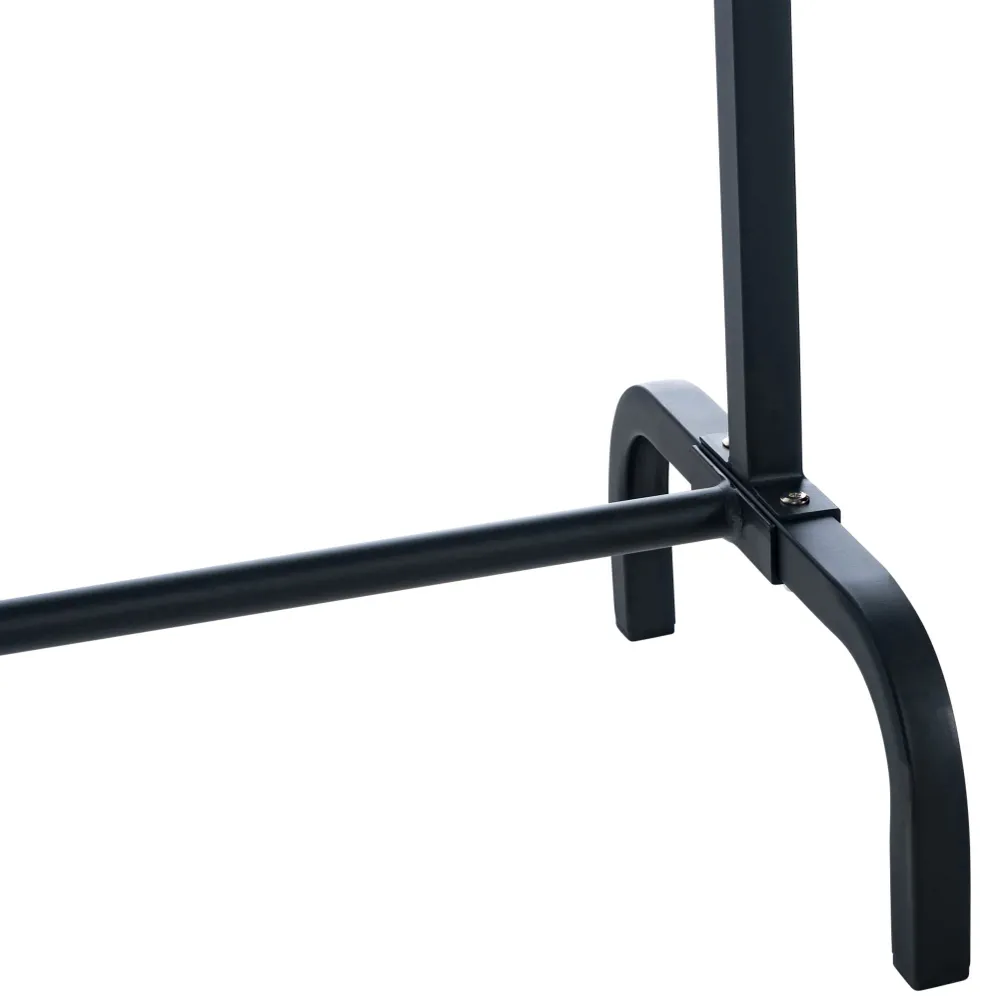 Portant à vêtements solide en métal noir – style industriel sans roulettes 150x38x120 cm 10_0008985