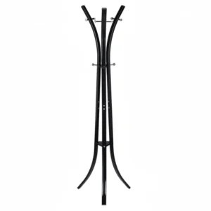 Porte métal sur pied support pour manteaux vestes entrée couloir 175 cm noir 13_0002199 en Acier et bois
