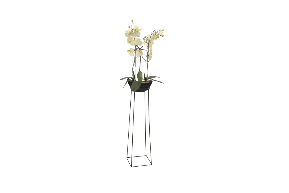 Porte-Pot Suspendu Actuel – Anneau en Fer Noir 20 x 20 x 72 cm DEC050071 pour Espace réduit