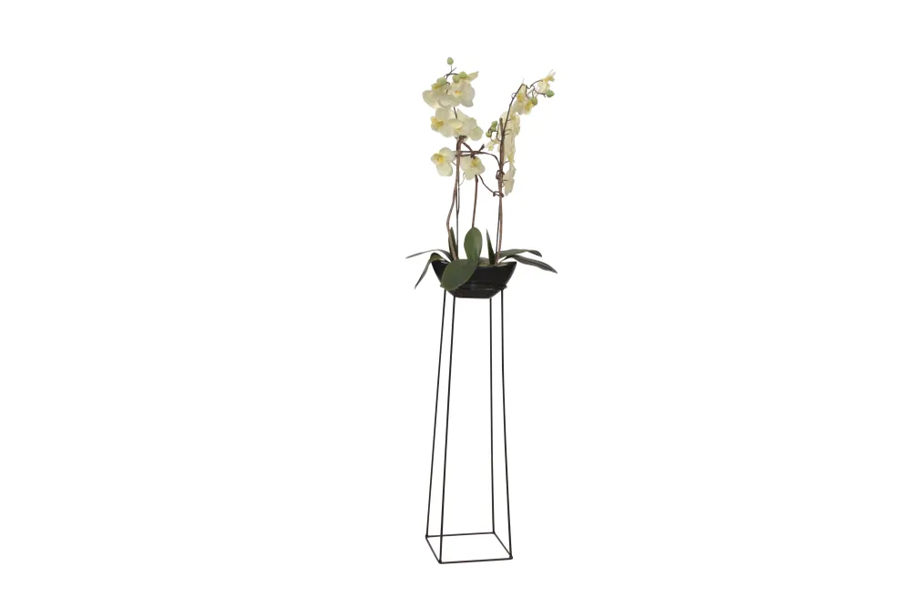 Porte-Pot Suspendu Actuel – Anneau en Fer Noir 20 x 20 x 72 cm DEC050071 pour Espace réduit
