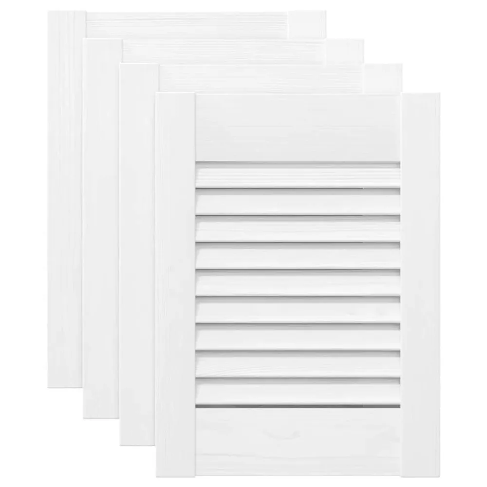 Portes d'armoire à persiennes 4 pcs blanc 39,5x29,5 cm Couleur assortie au bureau