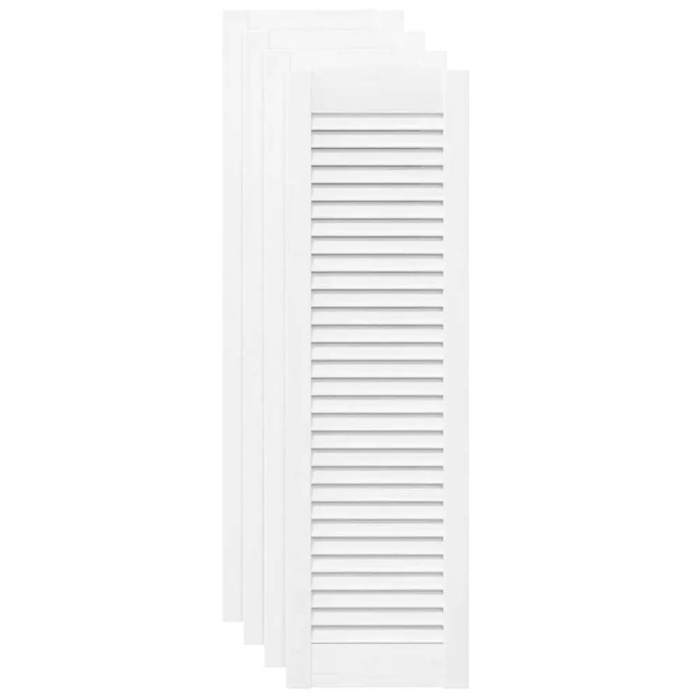 Portes d'armoire à persiennes 4 pcs blanc 99x29,5 cm | Montage facile |