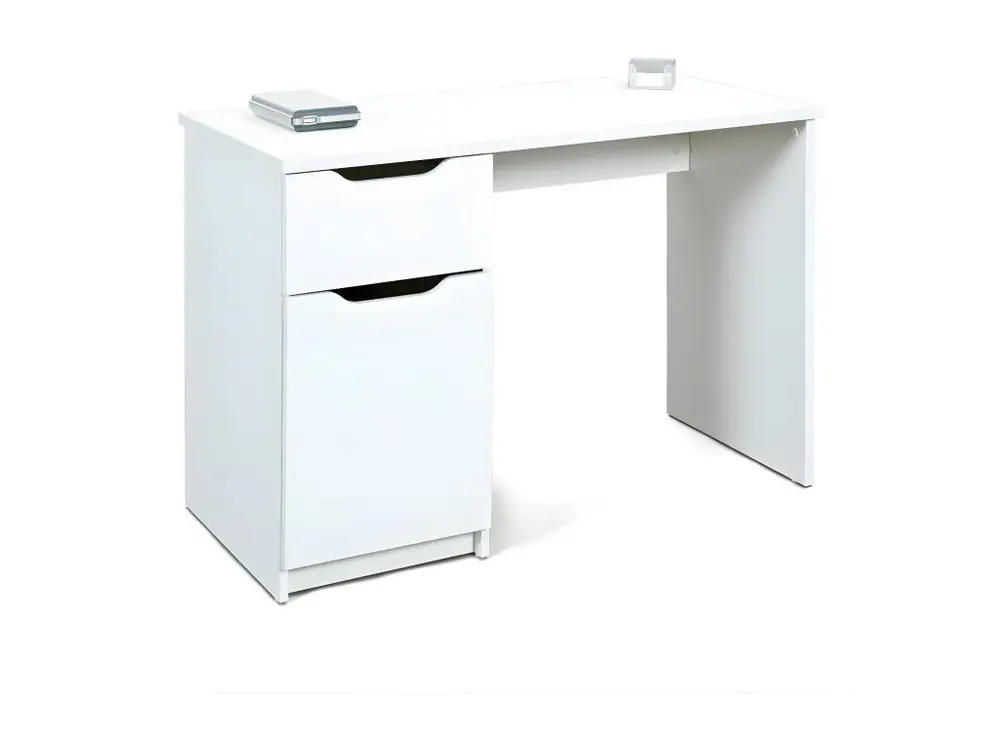 Range-câbles adhésif Bureau Design 1 Porte "Tilda" 115cm Blanc