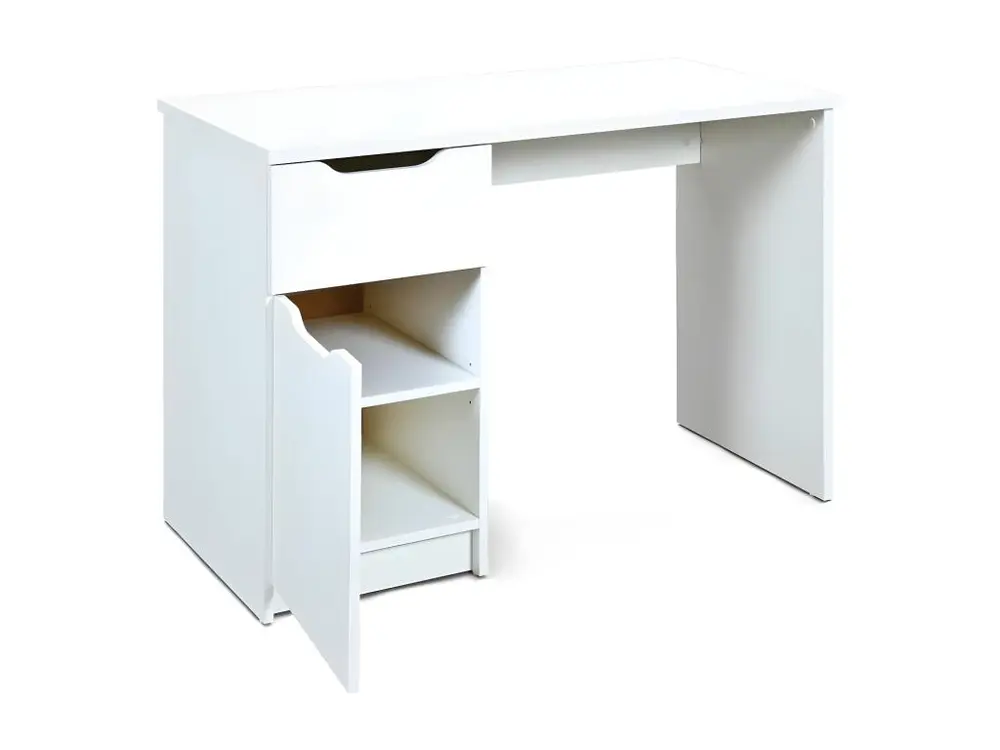 Range-câbles adhésif Bureau Design 1 Porte "Tilda" 115cm Blanc