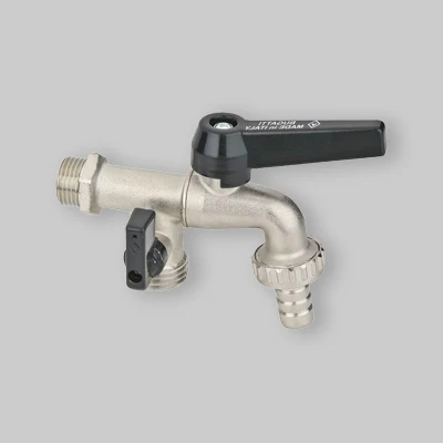Rubinetto Duplex Con Portagomma Leva Alluminio Bugatti 1/2" X 3/4" Dn 10 pour Espace réduit