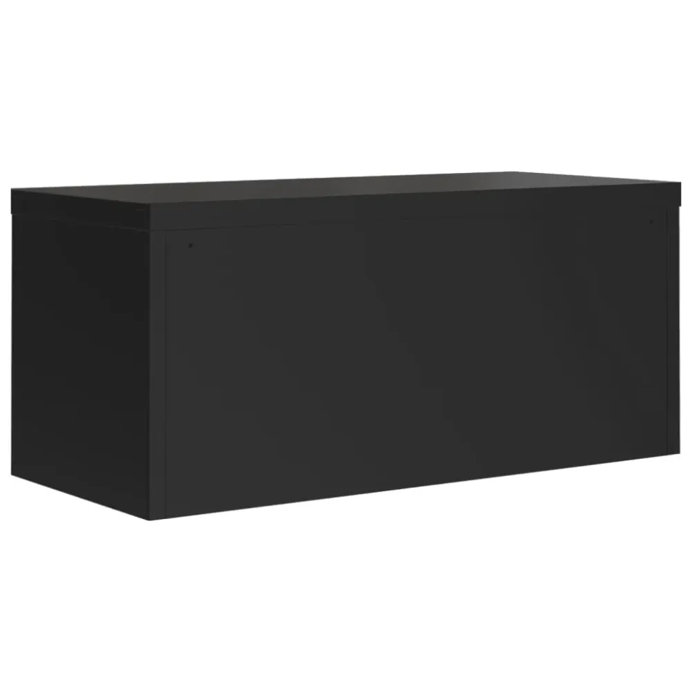 Trieur courrier Caissons à tiroirs meuble de bureau portes verrouillables 90 x 40 x 40 cm en acier noir DEC024593
