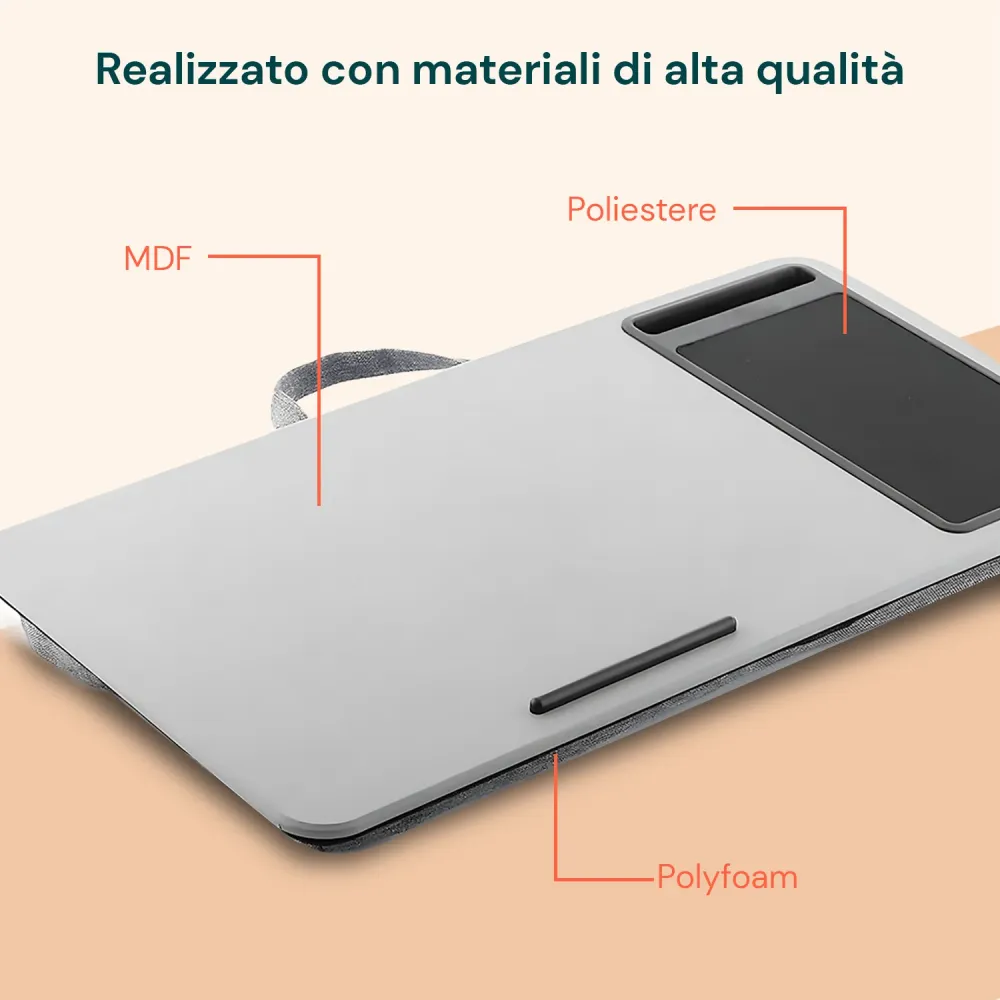 Vassoio da Letto XL Scrivania Portatile per Notebook con Tappetino e Mouse avec Ventouses