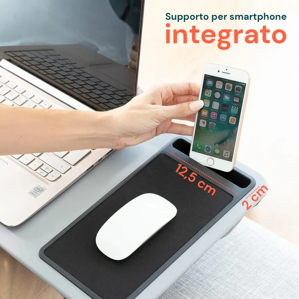 Vassoio da Letto XL Scrivania Portatile per Notebook con Tappetino e Mouse avec Ventouses