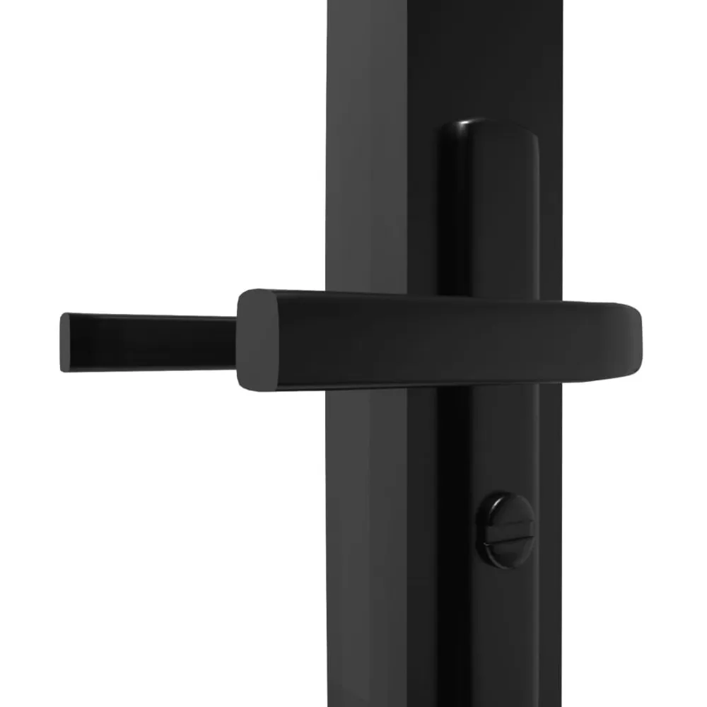 Porte intérieure Verre ESG et aluminium 76x201,5 cm Noir design moderne