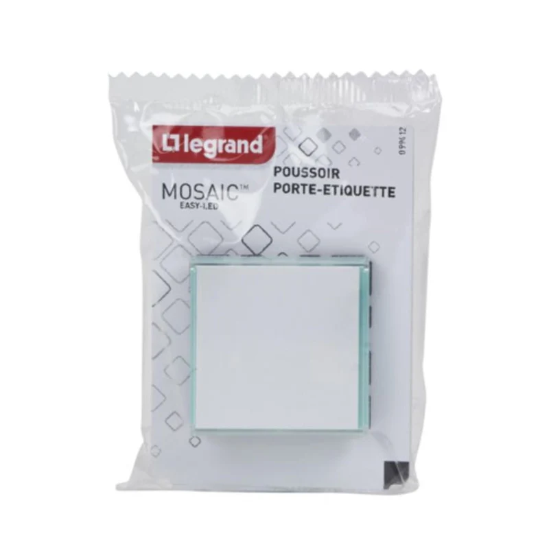 Support de menu Poussoir avec porte-étiquette Mosaic Easy-Led 6A 2 modules LEGRAND 099412 blanc