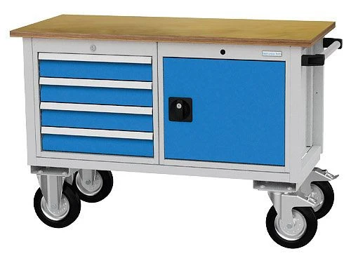 Établi mobile Bedrunka+Hirth profondeur 540 mm R 18-24 nombre de tiroirs : 4 nombre de portes battantes : 1 dimensions en...