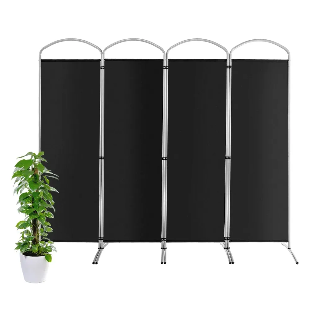 Paravent de confidentialité pliant à 4 panneaux séparateur de pièce de 188 cm de haut séparateur d'écran en tissu autoport...