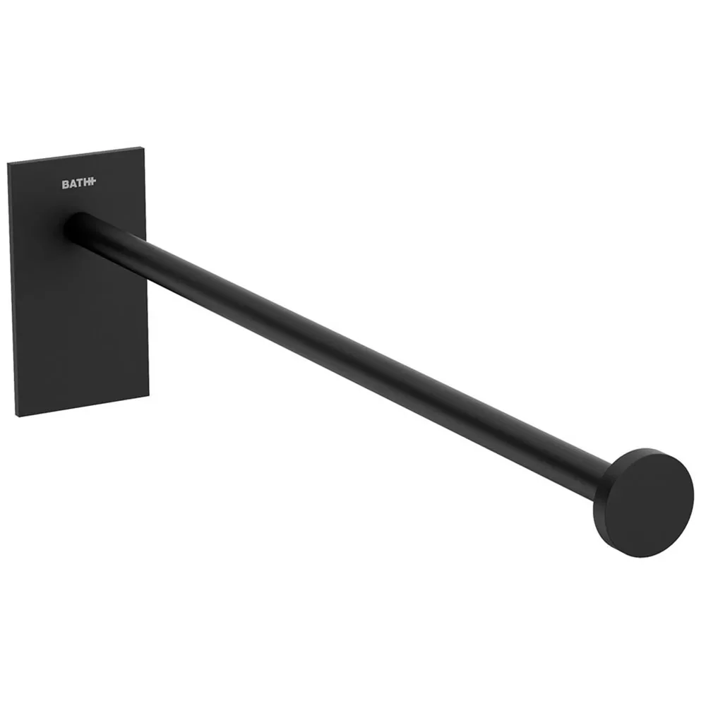 Porte-serviettes autocollant en laiton peint de la collection 'Stick' par Cosmic - cm 4,5x30,9x8 - Noir