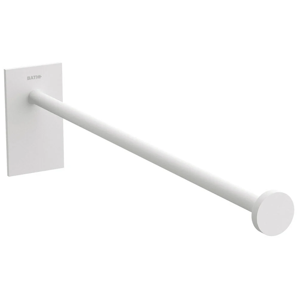 Porte-serviettes autocollant en laiton peint de la collection 'Stick' par Cosmic - cm 4,5x30,9x8 - Blanc