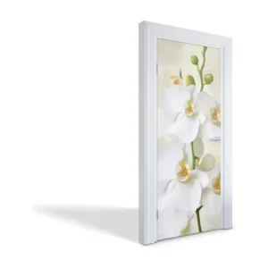Stickers de porte autocollants - Orchidées blanches 85x205 cm