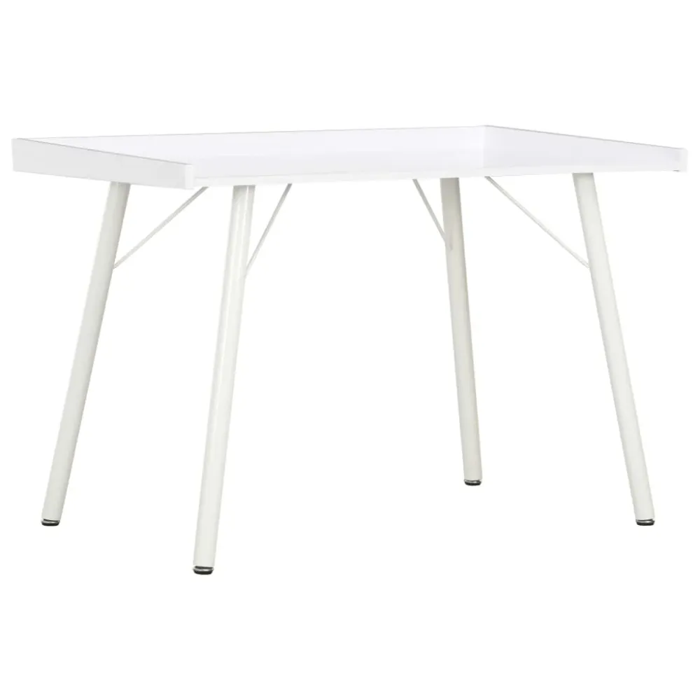 Bureau avec rangement Bureau table poste de travail meuble d'ordinateur informatique étude 90 x 50 x 79 cm blanc 02_0023530