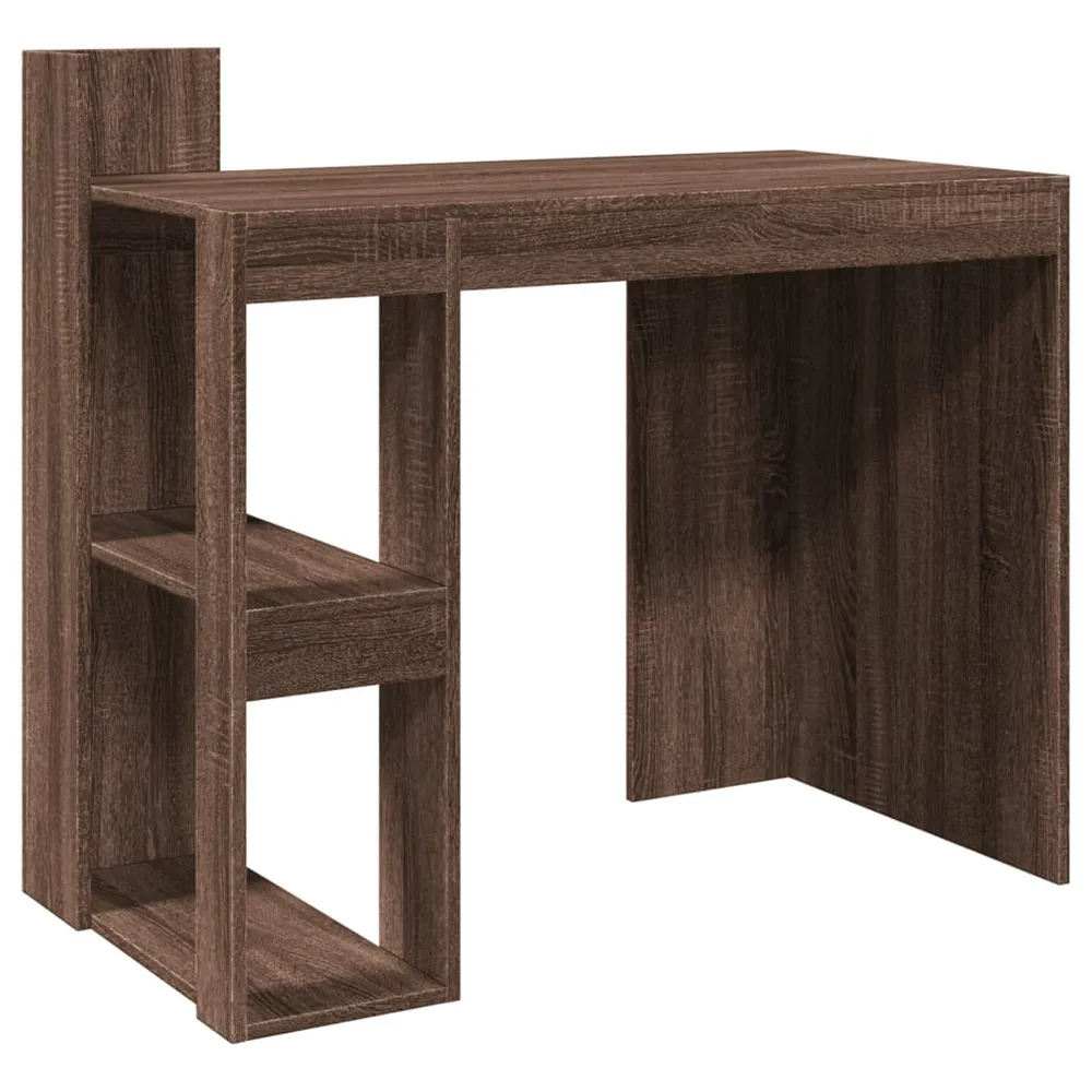 Bureau compact Bureau table poste de travail meuble d'ordinateur informatique étude chêne 103,5 x 56,5 x 94 cm bois d'ingé...