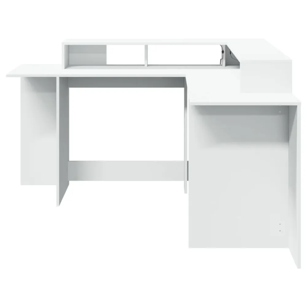 Bureau exécutif Bureau table poste de travail meuble d'ordinateur informatique étude avec lumières LED 152 x 152 x 91 cm b...