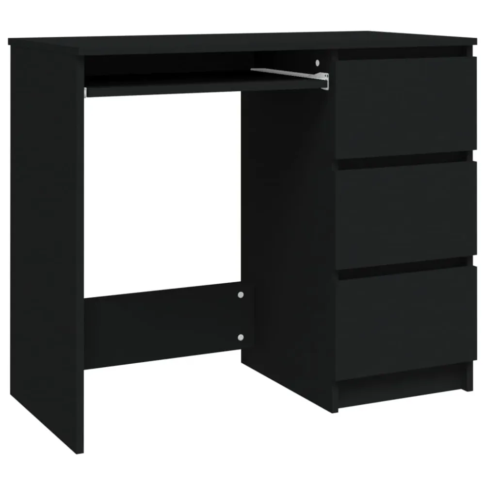 Bureau exécutif Bureau table poste de travail meuble d'ordinateur informatique étude 90 x 45 x 76 cm bois d’ingénierie noi...